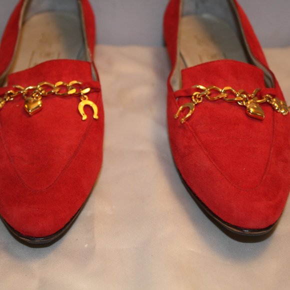 BRUNO MAGLI Ladies' Red Suede Flats Sz 6.5  AA - Picture 4 of 5